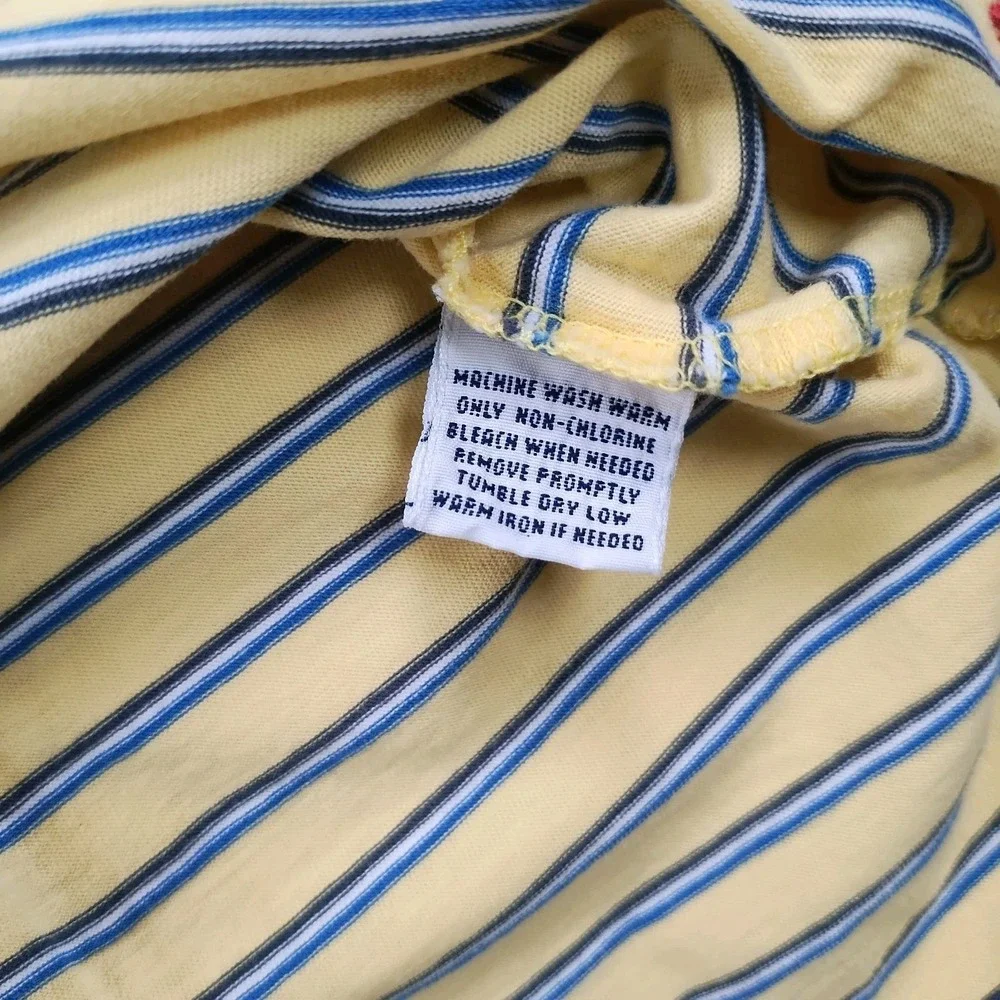 Vintage Polo Ralph Lauren Shirt Men's Large Yellow Striped S/S Casual Pony 90's